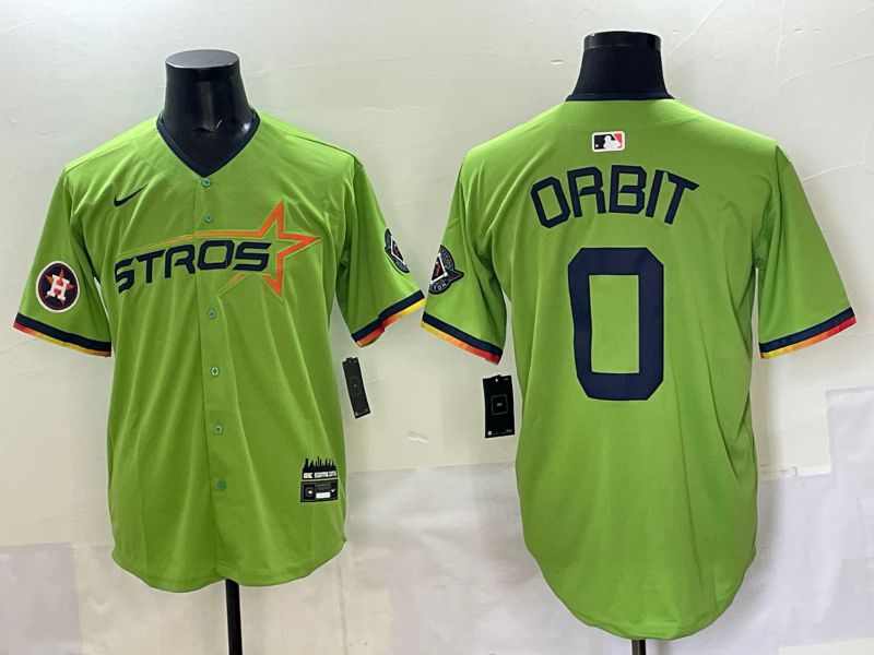 Men 2025 Houston Astros #0 Orbit Green Three generations Joint Name Nike MLB Jersey style 9->houston astros->MLB Jersey